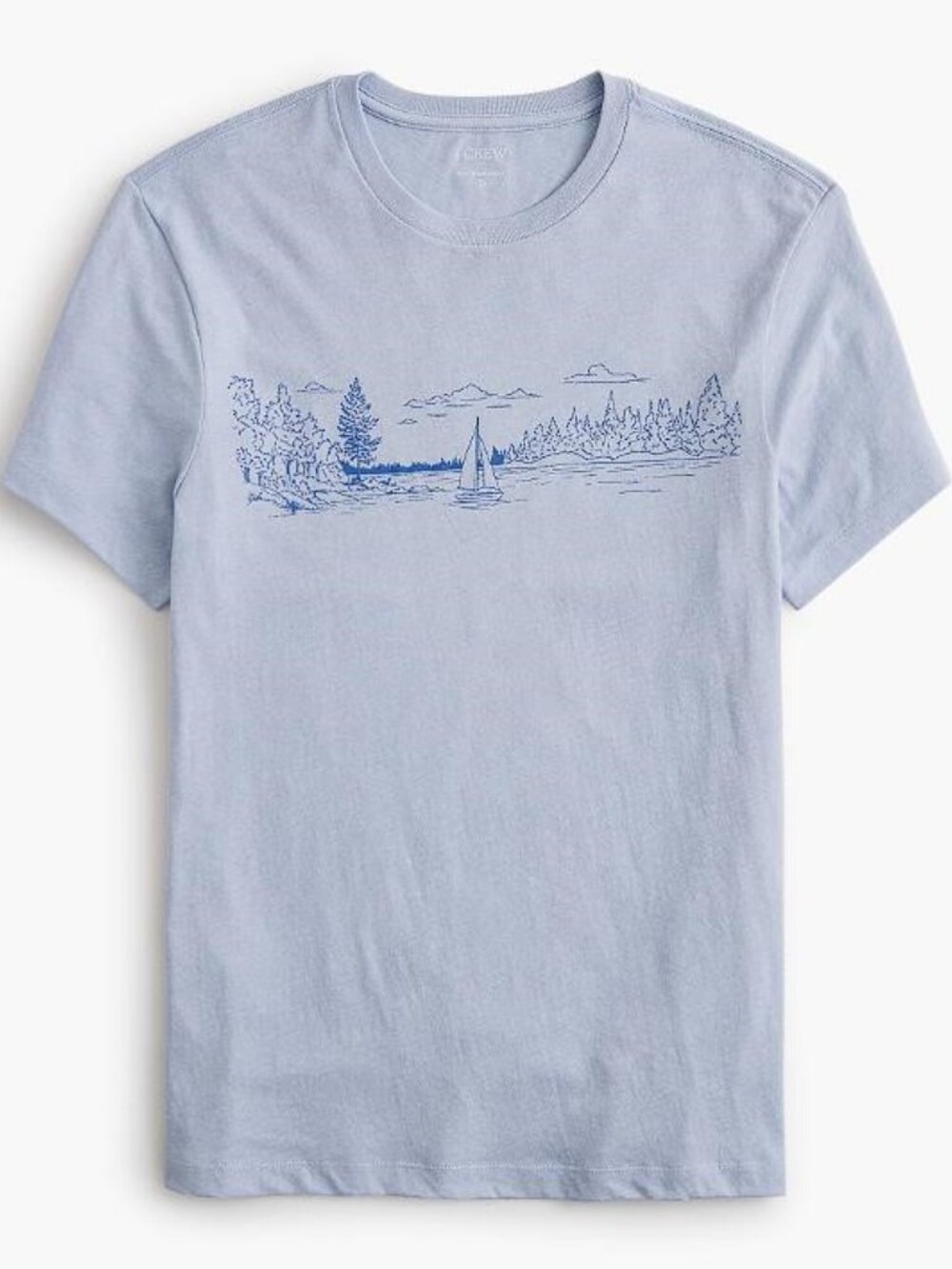 J.CREW Men's Lakescape Graphic Tee In Blue